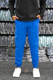 Regular Fit Mens Ottaman Cargo Track - Indian Blue-7 Man